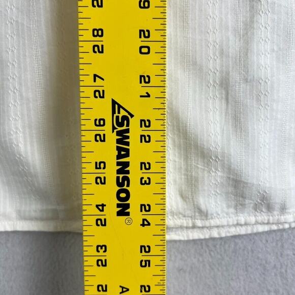 Old Navy Blouse Women's XL Textured Dobby Top Sea Salt Cream Boho Peasant - Picture 5 of 10